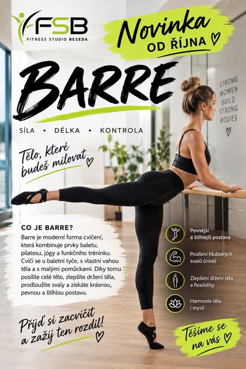 BARRE – novinka ve Fitness Studiu Beseda